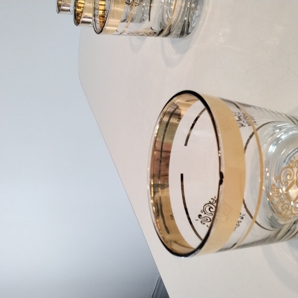 Tumblers - Vintage scotch gold rimmed heavy base glasses - Picture 6 of 6